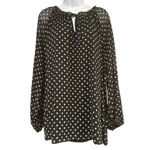 🖤 NWT LC Lauren Conrad Black Polka Dot Blouse – Size 2X (Women’s Plus) 🖤